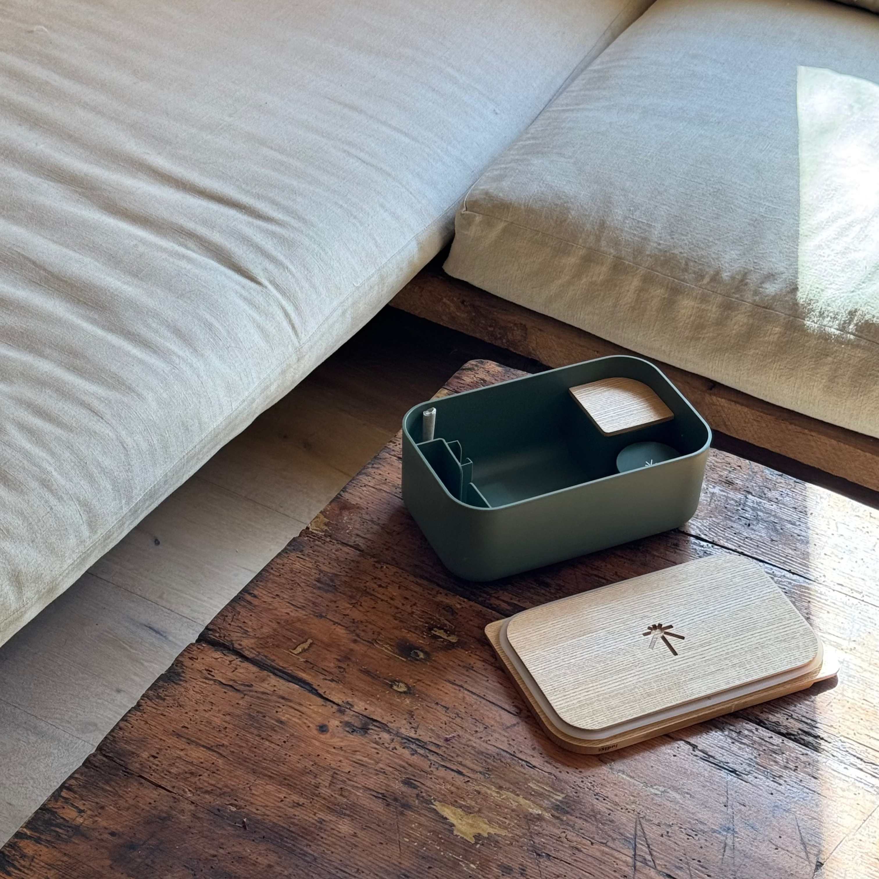 A single green leaf against a white background.